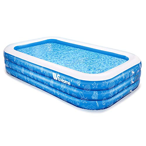 Summer Water Party Backyard Adult ENJSD Family Inflatable Swimming Pool,118 X 77 X 22 Full-Sized Large Lounge Thicker Pool for Kids Blow up Pools Above Ground Outdoor Garden Toddlers Ages 3+